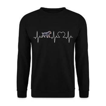 Rottweiler Heartbeat Dog Heart ECG Rottweiler - Unisex Sweatshirt - black - Front - Alina (178cm) & Michal (187cm)