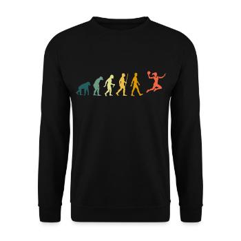 Joueur de Handball Rétro Joueur de Handball Evolution - Sweat-shirt Unisexe - noir - Devant - Alina (178cm) & Michal (187cm)