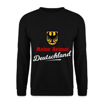 Daheim in Deutschland - Unisex Pullover - Schwarz - Vorne - Alina (178cm) & Michal (187cm)
