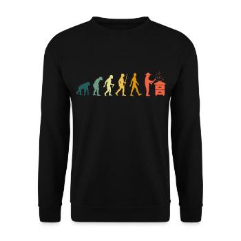 Imker Evolution Biene Retro Vintage Honig Bienen - Unisex Pullover - Schwarz - Vorne - Alina (178cm) & Michal (187cm)
