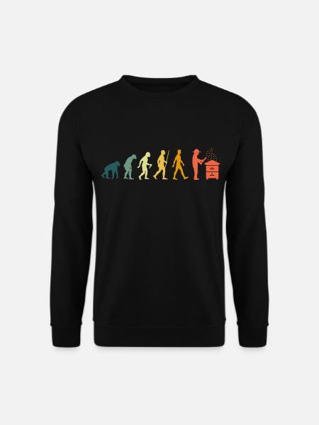 Imker Evolution Biene Retro Vintage Honig Bienen - Unisex Pullover - Schwarz