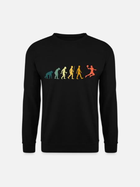 Retro Handball Evolution Handballer Entwicklung - Unisex Pullover - Schwarz