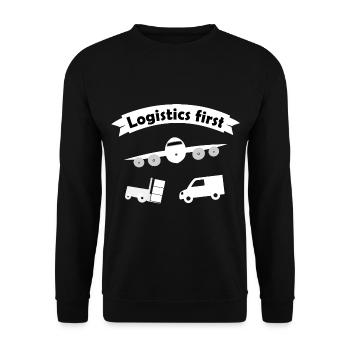 Les logisticiens arrivent - Sweat-shirt Unisexe - noir - Devant - Alina (178cm) & Michal (187cm)