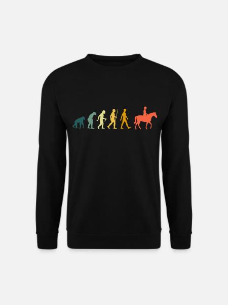 Équitation Evolution Dressage Rétro Chevaux Cavalier - Sweat-shirt Unisexe - noir