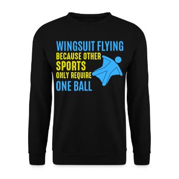 Wingsuit fliegen Base Jumping Fallschirmspringen Wingsuiting - Unisex Pullover - Schwarz - Vorne - Alina (178cm) & Michal (187cm)