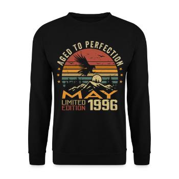 May 1996 Birthday May 1996 Gift 1996 May - Unisex Sweatshirt - black - Front - Alina (178cm) & Michal (187cm)