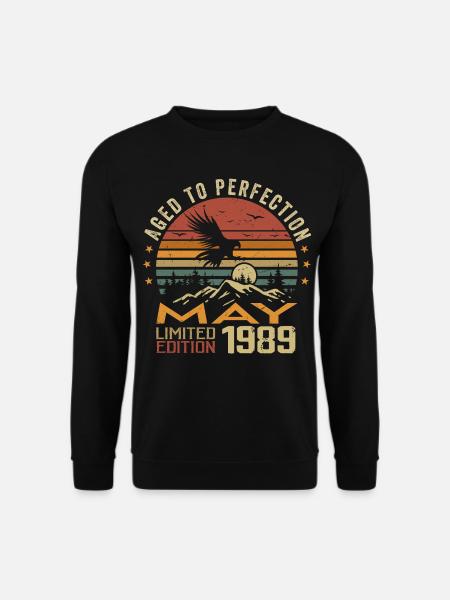 Mai 1989 Anniversaire Mai 1989 Cadeau 1989 Mai - Sweat-shirt Unisexe - noir