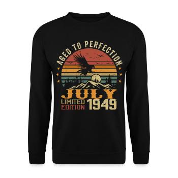 Millésime Juillet 1949 Anniversaire Juillet 1949 - Sweat-shirt Unisexe - noir - Devant - Alina (178cm) & Michal (187cm)