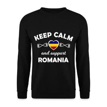 Les fans de Roumanie - Sweat-shirt Unisexe - noir - Devant - Alina (178cm) & Michal (187cm)