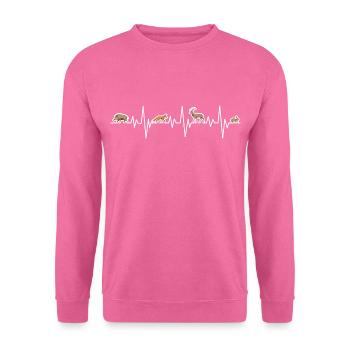 Herzschlag Wald Jagd EKG Jäger Fuchs Hirsch Hase - Unisex Pullover - Pink - Vorne