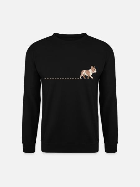 Französische Bulldogge Spuren Hundspuren Bulldogge - Unisex Pullover - Schwarz