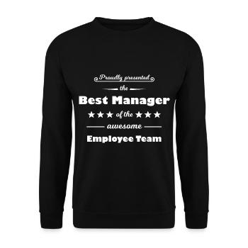 Best Team and Manager - Unisex Sweatshirt - black - Front - Alina (178cm) & Michal (187cm)