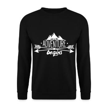 Adventure - World Travel Travel Aventure Typographie - Sweat-shirt Unisexe - noir - Devant - Alina (178cm) & Michal (187cm)