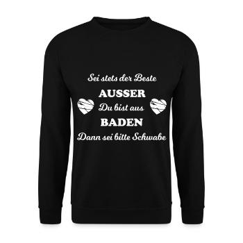 The Swabians in southern Germany - Unisex Sweatshirt - black - Front - Alina (178cm) & Michal (187cm)