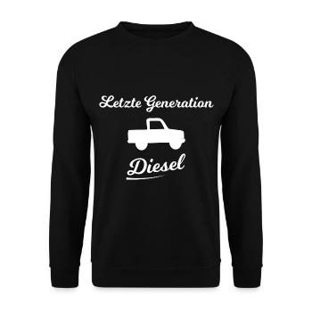 Die Zukunft der Verbrenner - Unisex Pullover - Schwarz - Vorne - Alina (178cm) & Michal (187cm)