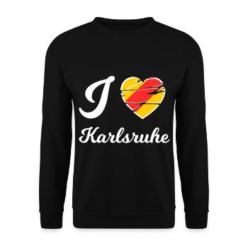 Die Unterstützer in Karlsruhe - Unisex Pullover - Schwarz - Vorne - Alina (178cm) & Michal (187cm)