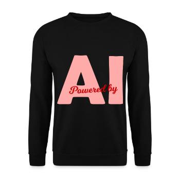 Powered by AI - Unisex Sweatshirt - black - Front - Alina (178cm) & Michal (187cm)