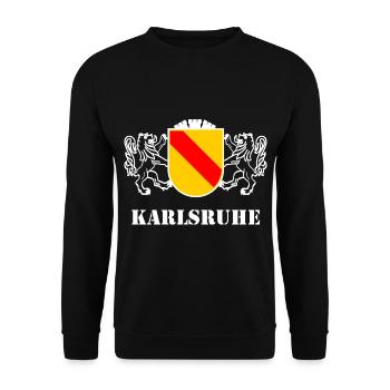Karlsruhe in Nordbaden - Unisex Pullover - Schwarz - Vorne - Alina (178cm) & Michal (187cm)