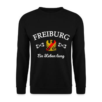 Daheim in Südbaden - Unisex Pullover - Schwarz - Vorne - Alina (178cm) & Michal (187cm)