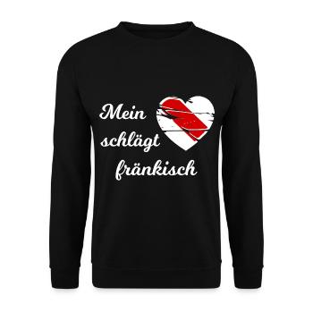 Ich liebe Franken - Unisex Pullover - Schwarz - Vorne - Alina (178cm) & Michal (187cm)