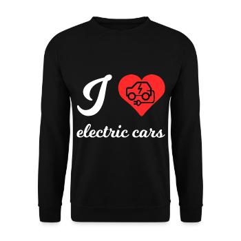 Electric car and hybrid - Unisex Sweatshirt - black - Front - Alina (178cm) & Michal (187cm)
