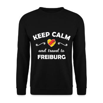 The journey to Freiburg - Unisex Sweatshirt - black - Front - Alina (178cm) & Michal (187cm)