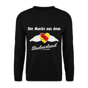 The power from Baden - Unisex Sweatshirt - black - Front - Alina (178cm) & Michal (187cm)