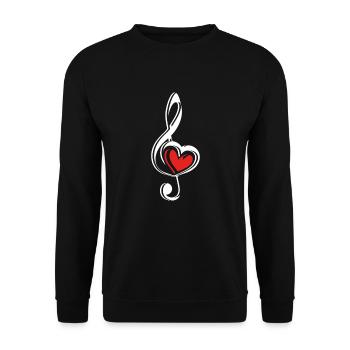 Clef avec coeur - Sweat-shirt Unisexe - noir - Devant - Alina (178cm) & Michal (187cm)