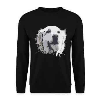 Kreative Zeichnung Golden Retriever - Unisex Pullover - Schwarz - Vorne - Alina (178cm) & Michal (187cm)