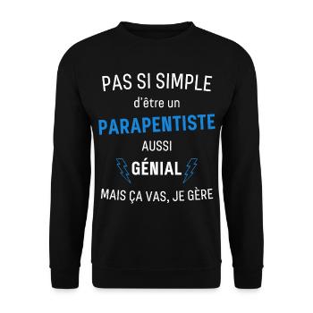 T-shirt Parapentiste Génial - Sweat-shirt Unisexe - noir - Devant - Alina (178cm) & Michal (187cm)
