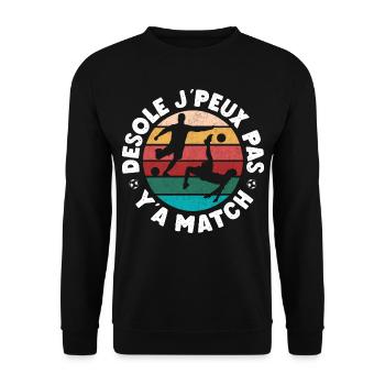 Football je peux pas y'a match cadeau fan de foot - Sweat-shirt Unisexe - noir - Devant - Alina (178cm) & Michal (187cm)