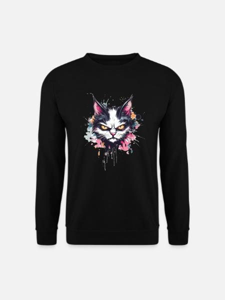 Cartoon Cat - Unisex Sweatshirt - black