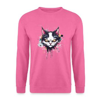 Chat de dessin animé - Sweat-shirt Unisexe - rose - Devant