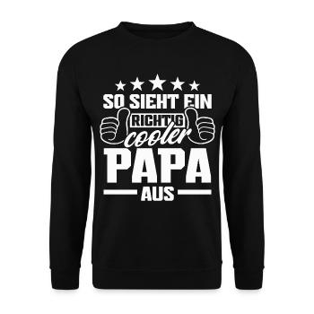 So sieht ein richtig cooler Papa aus - Unisex Pullover - Schwarz - Vorne - Alina (178cm) & Michal (187cm)