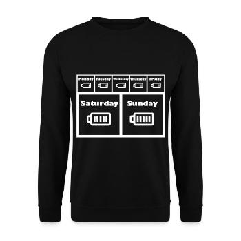 Enfin le week-end - Sweat-shirt Unisexe - noir - Devant - Alina (178cm) & Michal (187cm)