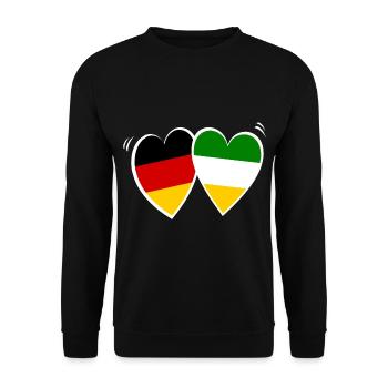 Italienisch deutesche Liebe - Unisex Pullover - Schwarz - Vorne - Alina (178cm) & Michal (187cm)