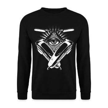 Friseur - Unisex Pullover - Schwarz - Vorne - Alina (178cm) & Michal (187cm)