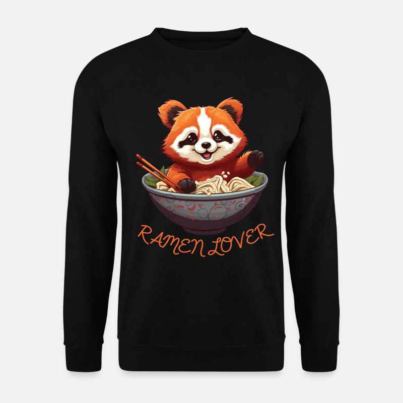Red Panda und Ramen Bowl, Ramen Lover - Unisex Pullover - Schwarz