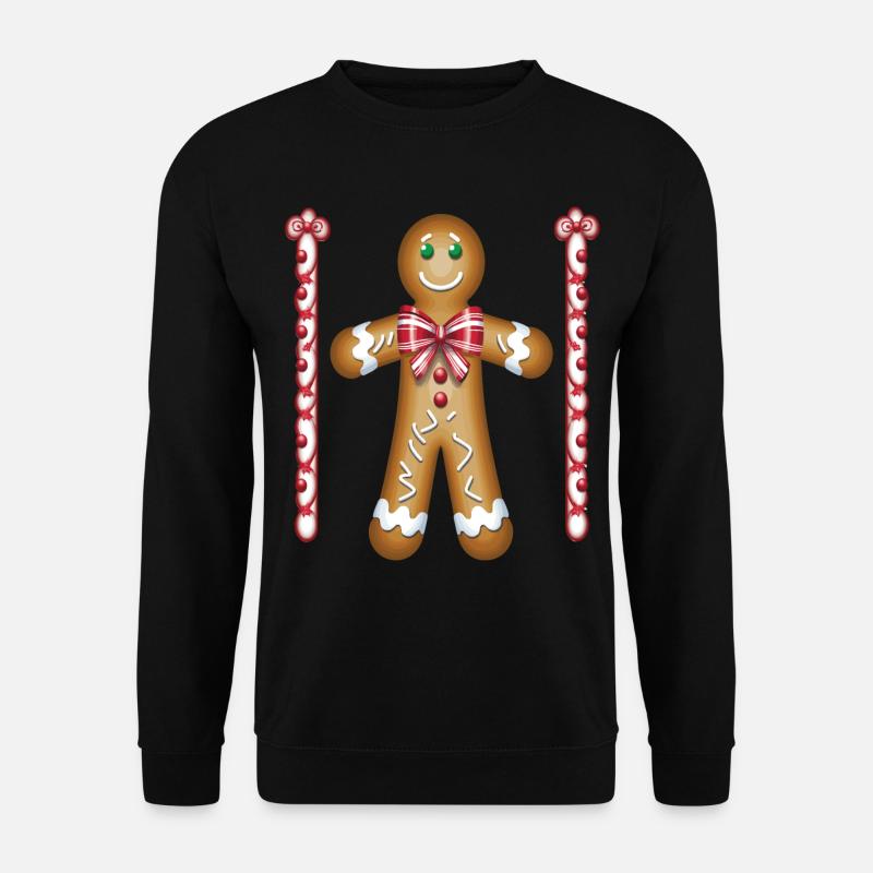 Hässliche Lebkuchen für Weihnachtsfeiern - Unisex Pullover - Schwarz