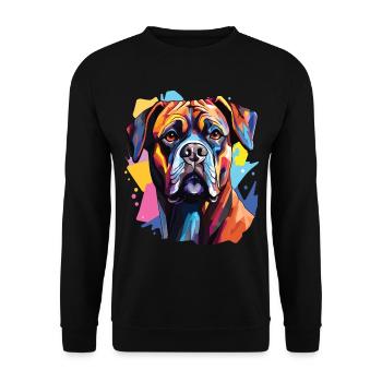 Boxer dog pop art - Unisex Sweatshirt - black - Front - Alina (178cm) & Michal (187cm)