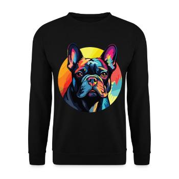 French Bulldog portrait pop art style - Unisex Sweatshirt - black - Front - Alina (178cm) & Michal (187cm)