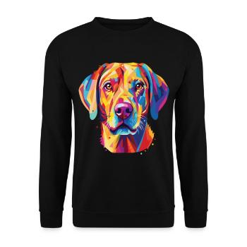 Porträt eines Labrador-Hundes im Pop-Art-Stil - Unisex Pullover - Schwarz - Vorne - Alina (178cm) & Michal (187cm)