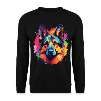 German Shepherd breed dog pop art style - Unisex Sweatshirt - black - Front - Alina (178cm) & Michal (187cm)