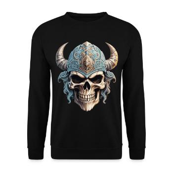 Tête de mort viking - Sweat-shirt Unisexe - noir - Devant - Alina (178cm) & Michal (187cm)