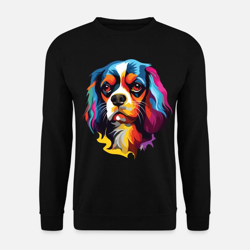 Hund Kavalier König Charles Spaniel Pop Art - Unisex Pullover - Schwarz