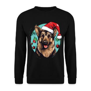 Votre chien Berger Allemand fête noel - Sweat-shirt Unisexe - noir - Devant - Alina (178cm) & Michal (187cm)