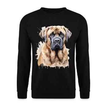 Chien de race Mastiff anglais style aquarelle - Sweat-shirt Unisexe - noir - Devant - Alina (178cm) & Michal (187cm)