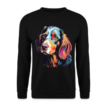 English Setter Hund Porträt Pop Art Stil - Unisex Pullover - Schwarz - Vorne - Alina (178cm) & Michal (187cm)