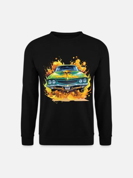 Amerikanischer Muscle-Car-Cartoon-Stil - Unisex Pullover - Schwarz