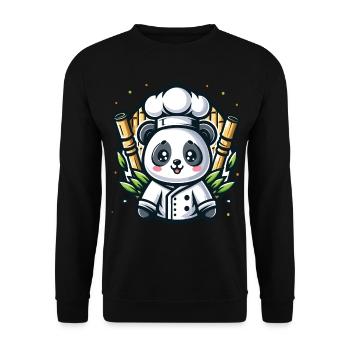 Chef panda kawaii bambou - Sweat-shirt Unisexe - noir - Devant - Alina (178cm) & Michal (187cm)